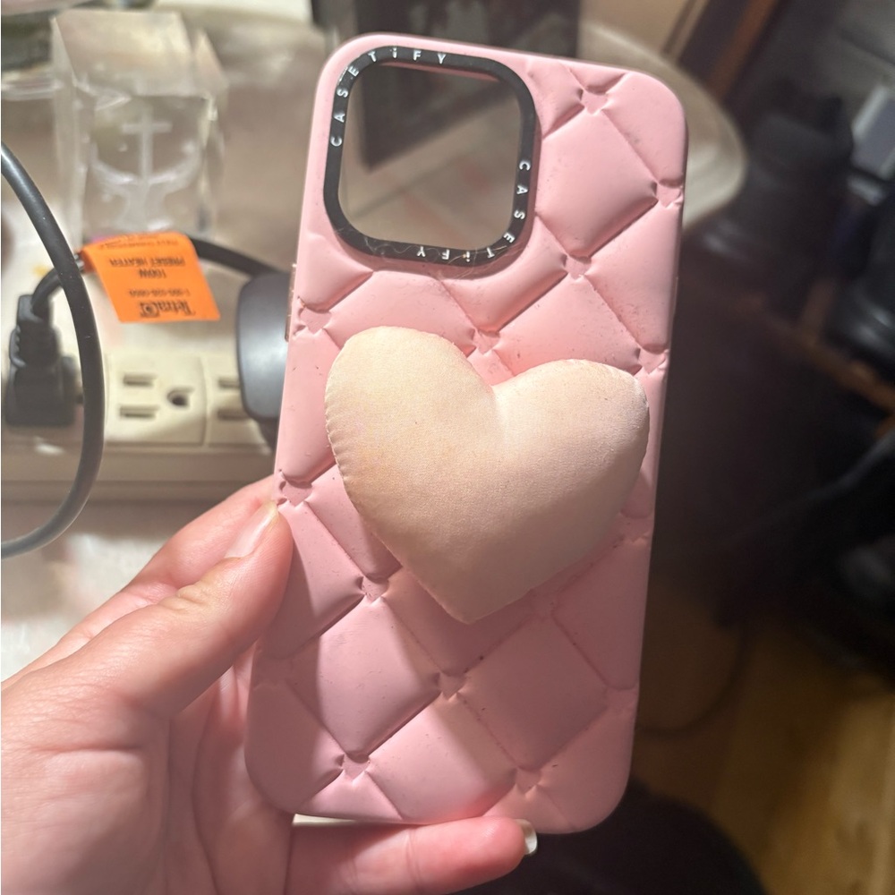 Casetify Quilted Pink Heart Phone Case